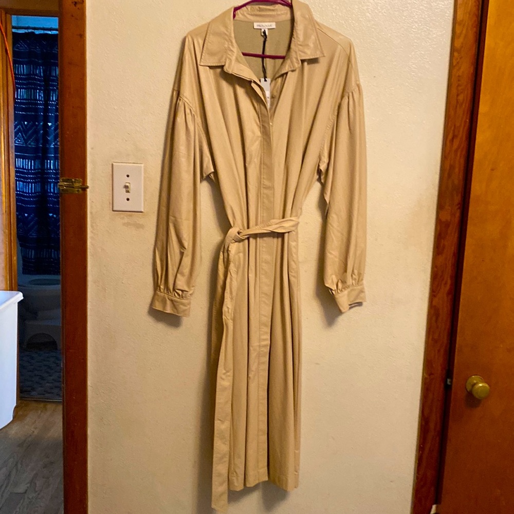 Faux Leather Shirt Dress